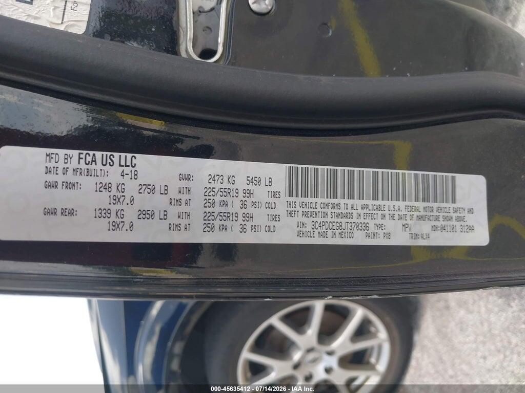 3C4PDCEG8JT370336 2018 DODGE JOURNEY photo no. 9