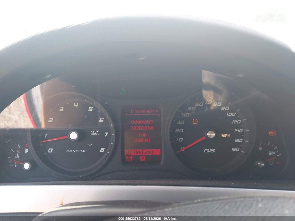 6G2ER57798L144403 2008 PONTIAC G8 photo no. 7