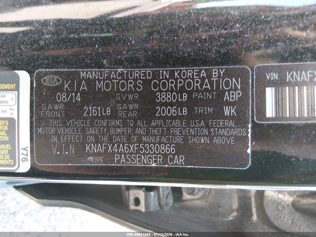KNAFX4A6XF5330866 2015 KIA FORTE photo no. 9