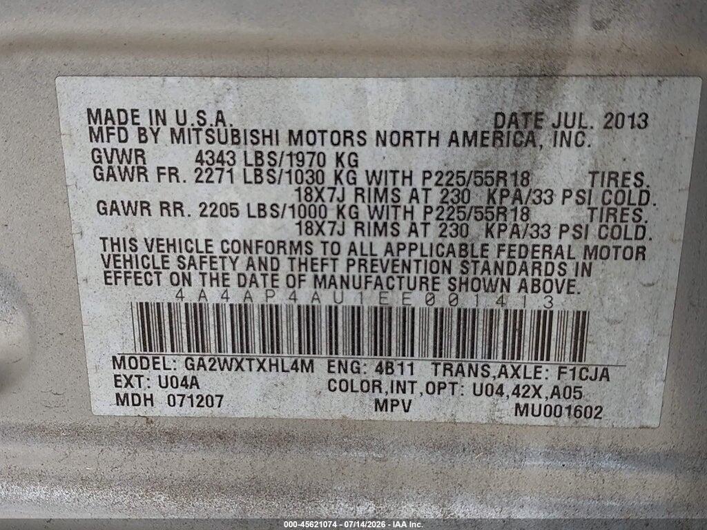 4A4AP4AU1EE001413 2014 MITSUBISHI OUTLANDER SPORT photo no. 9