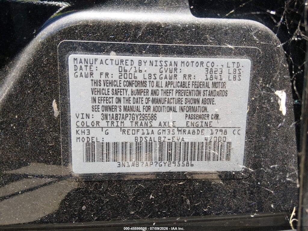 3N1AB7AP7GY295586 2016 NISSAN SENTRA photo no. 9