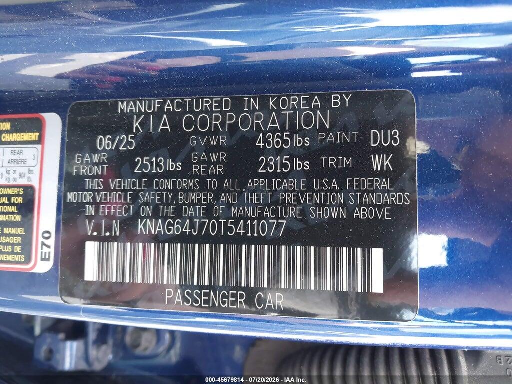 KNAG64J70T5411077 2026 KIA K5 photo no. 9