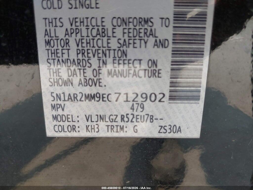 5N1AR2MM9EC712902 2014 NISSAN PATHFINDER photo no. 9