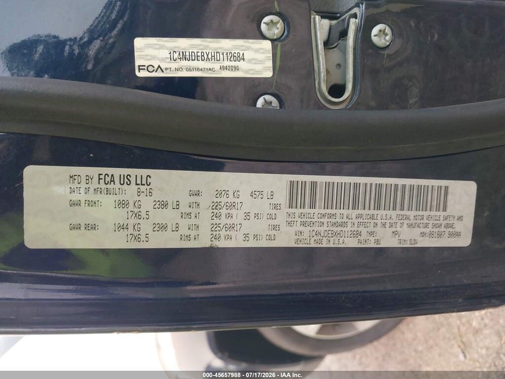 1C4NJDEBXHD112684 2017 JEEP COMPASS photo no. 9