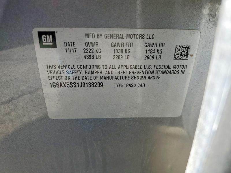 1G6AX5SS1J0138209 2018 CADILLAC CTS photo no. 12