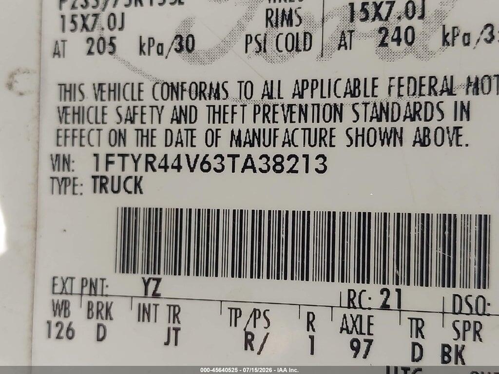 1FTYR44V63TA38213 2003 FORD RANGER photo no. 9