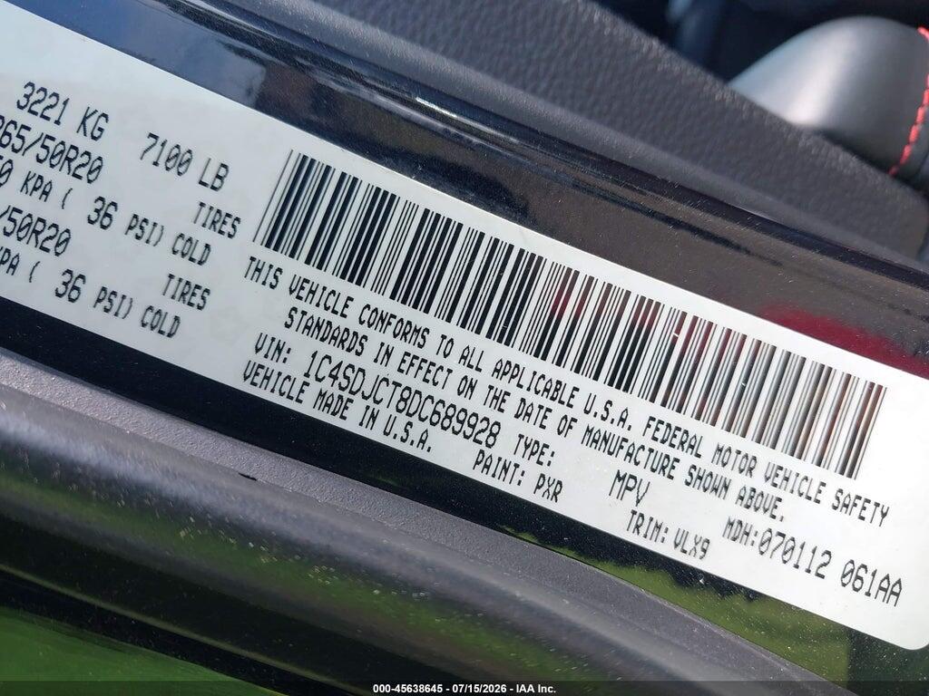 1C4SDJCT8DC689928 2013 DODGE DURANGO photo no. 9