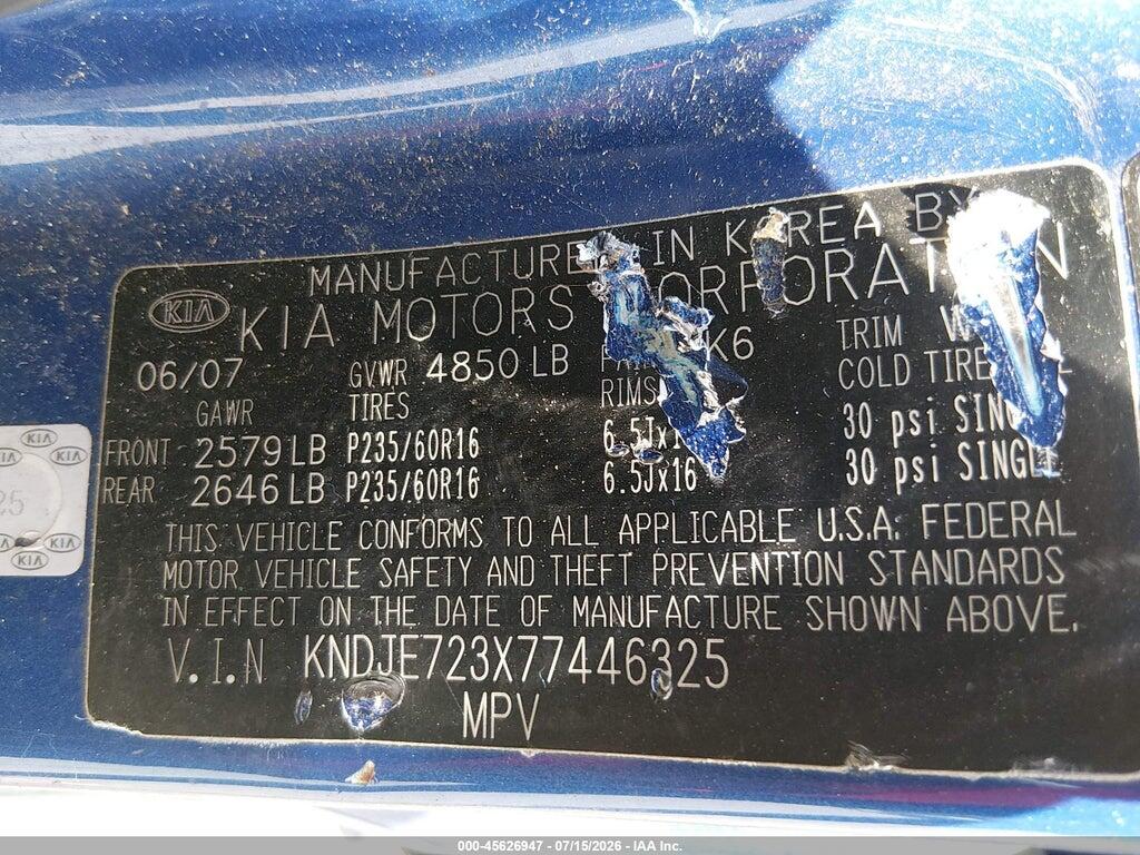 KNDJE723X77446325 2007 KIA SPORTAGE photo no. 9