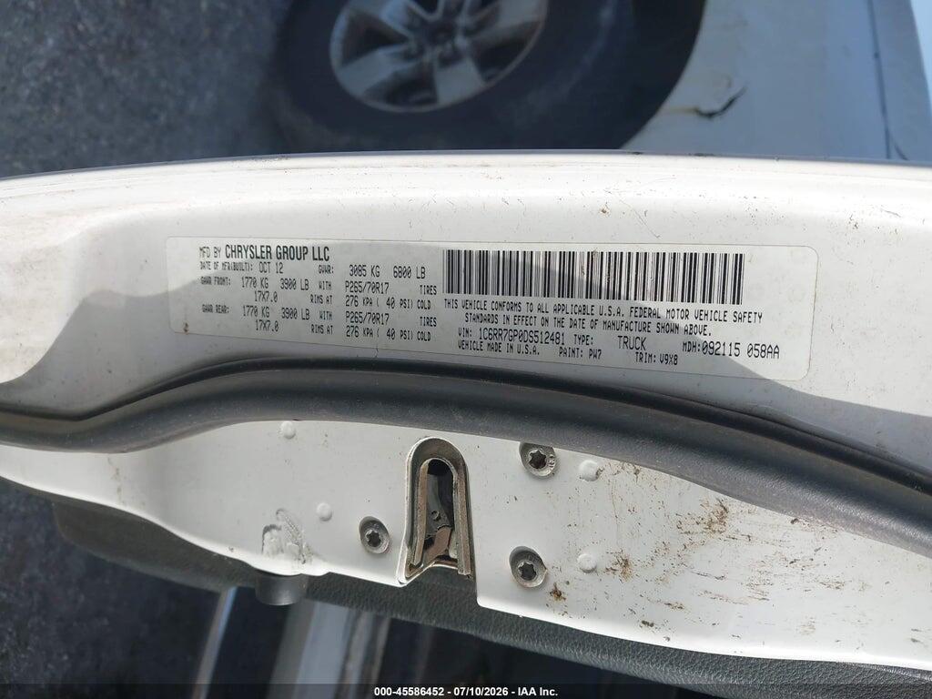 1C6RR7GP0DS512481 2013 RAM 1500 photo no. 9