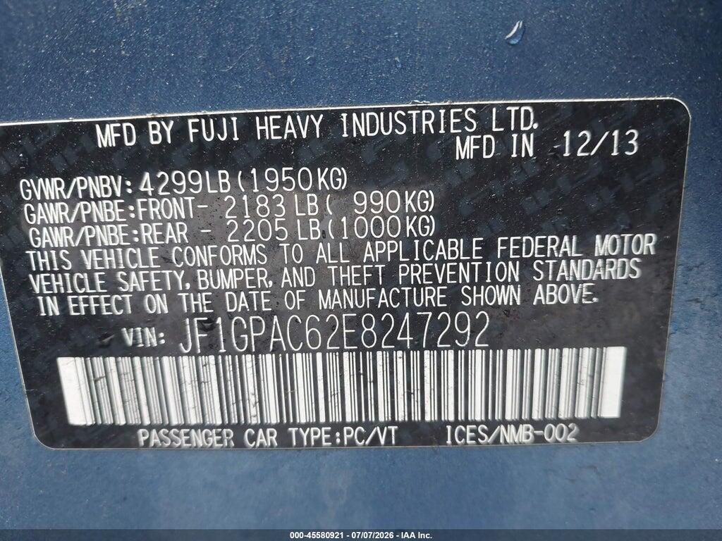 JF1GPAC62E8247292 2014 SUBARU IMPREZA photo no. 9