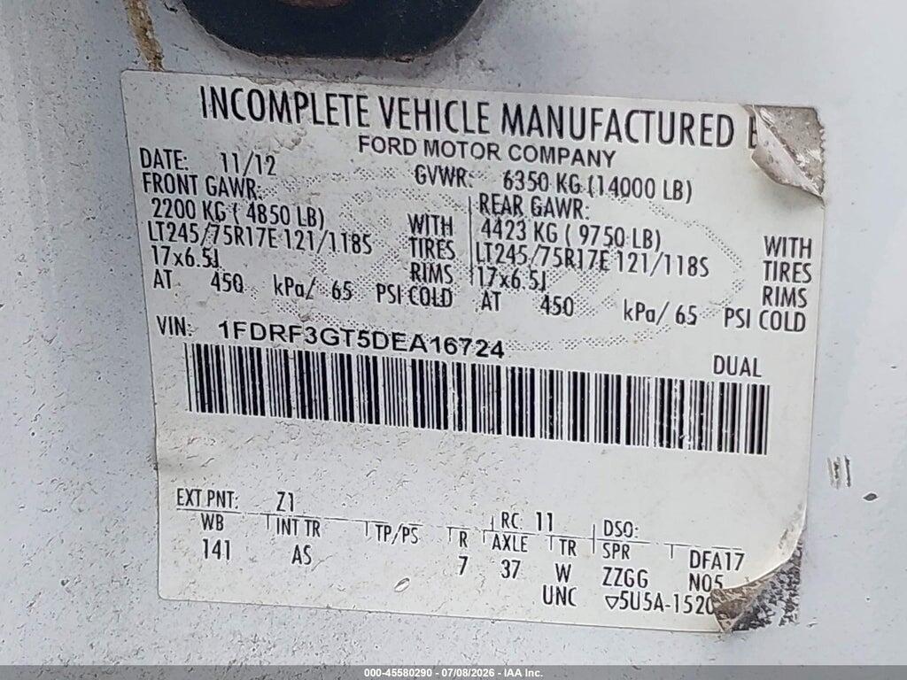1FDRF3GT5DEA16724 2013 FORD F-350 CHASSIS photo no. 8