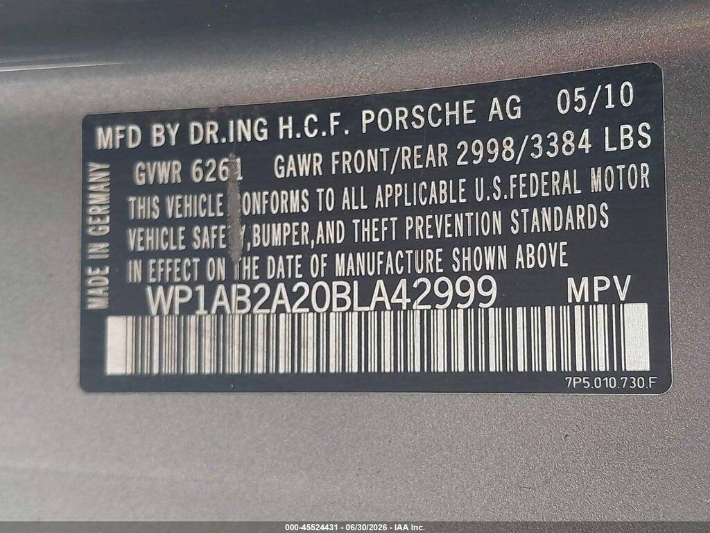 WP1AB2A20BLA42999 2011 PORSCHE CAYENNE photo no. 9