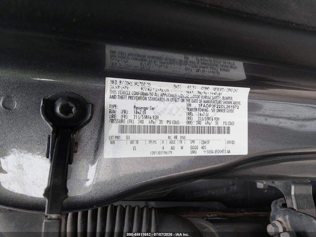 1FADP3F22DL261972 2013 FORD FOCUS photo no. 9