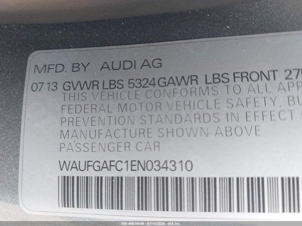 WAUFGAFC1EN034310 2014 AUDI A6 photo no. 9