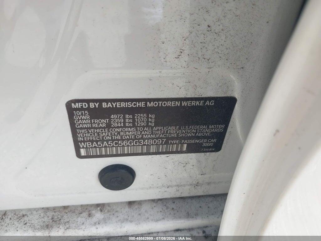 WBA5A5C56GG348097 2016 BMW 528I photo no. 9