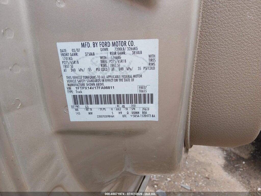 1FTPX14V17FA98811 2007 FORD F-150 photo no. 9