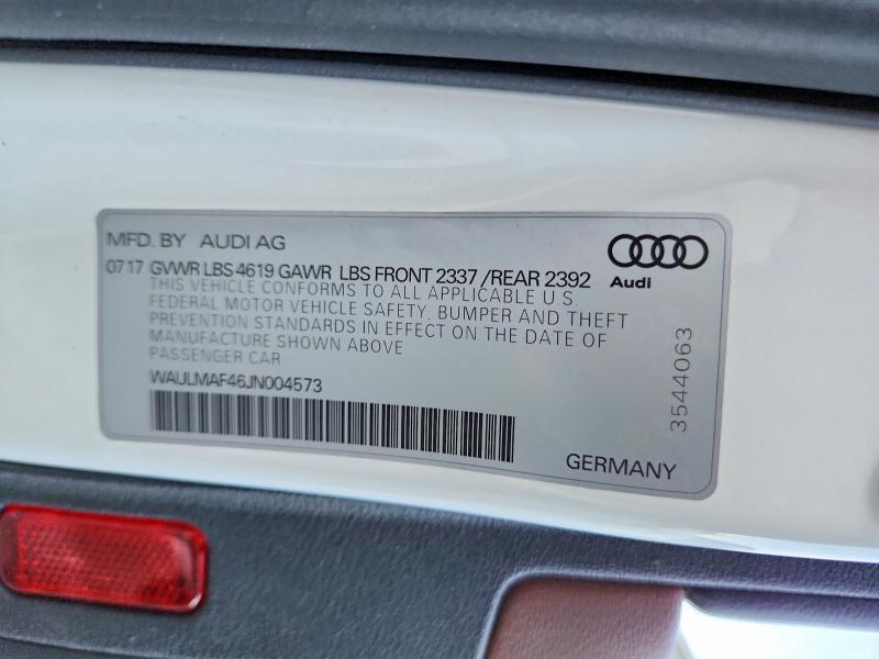 2018 AUDI A4 PREMIUM PLUS — Фото 13 из 13