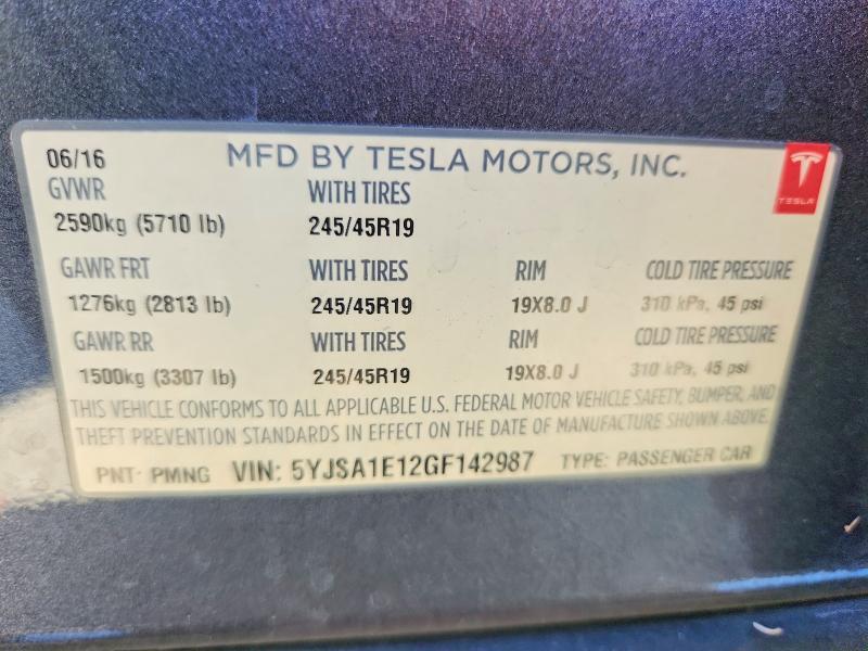 2016 TESLA MODEL S — Фото 13 из 13