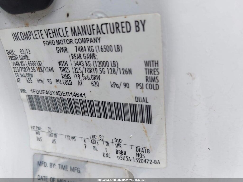 1FDUF4GY4DEB14641 2013 FORD F-450 CHASSIS photo no. 8