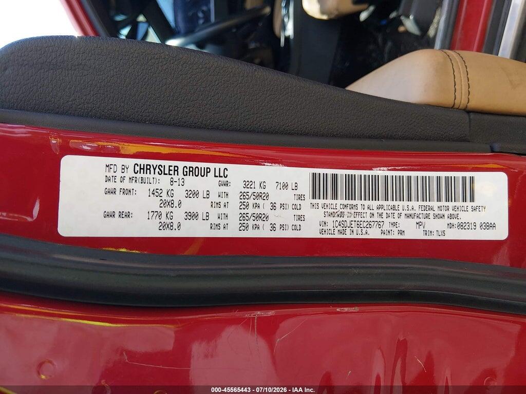 1C4SDJETXEC267767 2014 DODGE DURANGO photo no. 9