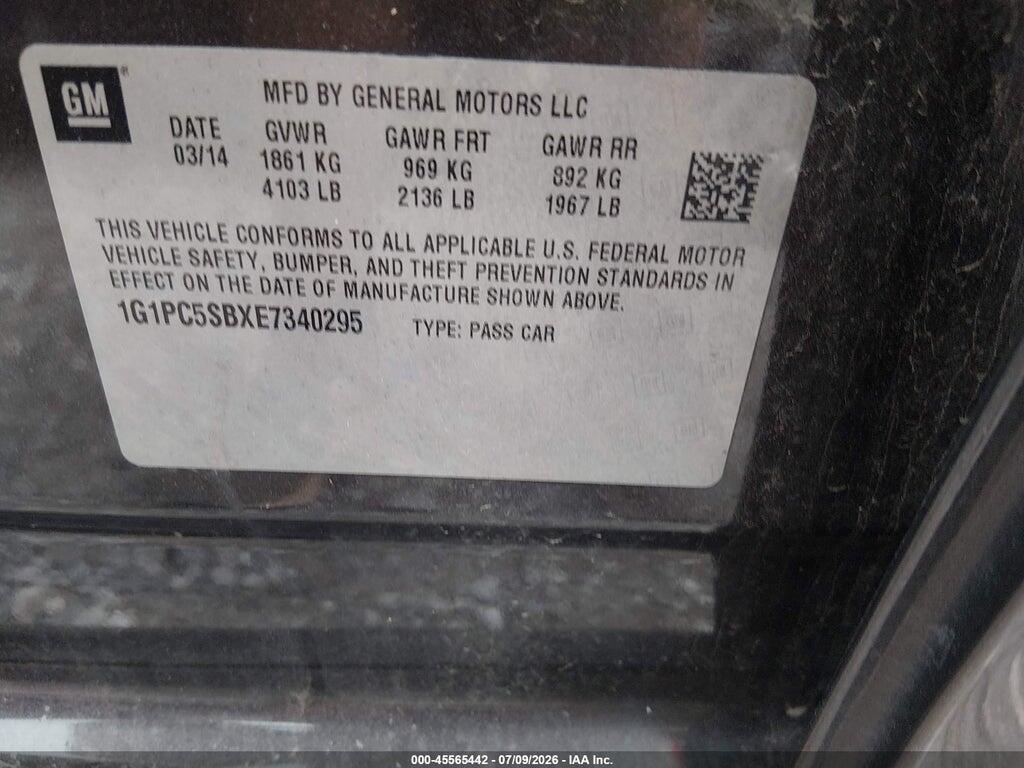 1G1PC5SBXE7340295 2014 CHEVROLET CRUZE photo no. 9