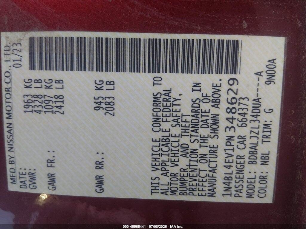 1N4BL4EV1PN348629 2023 NISSAN ALTIMA photo no. 9