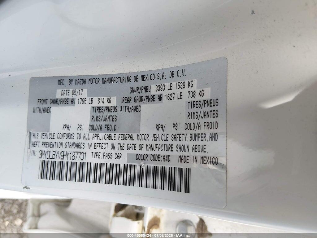 3MYDLBYV9HY187701 2017 TOYOTA YARIS IA photo no. 9