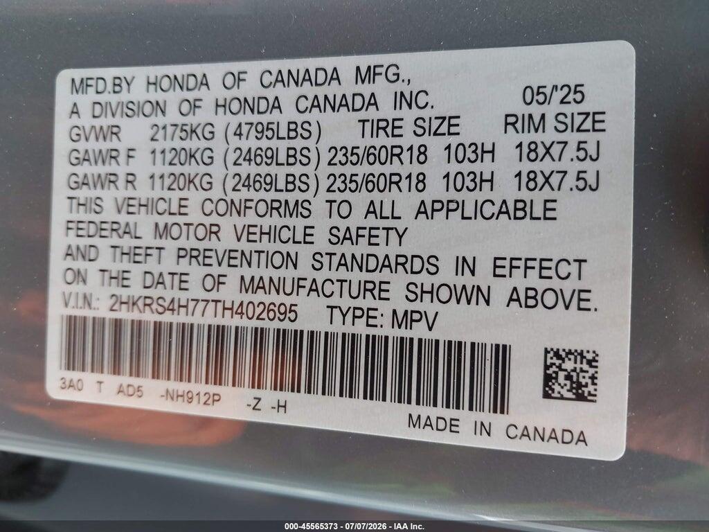 2HKRS4H77TH402695 2026 HONDA CR-V photo no. 9