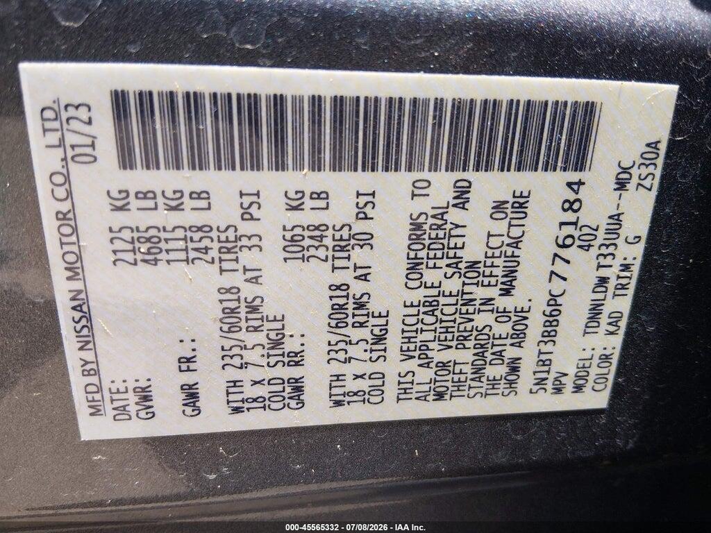 5N1BT3BB6PC776184 2023 NISSAN ROGUE photo no. 9
