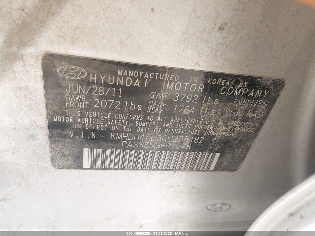 KMHDH4AE3CU228482 2012 HYUNDAI ELANTRA photo no. 9