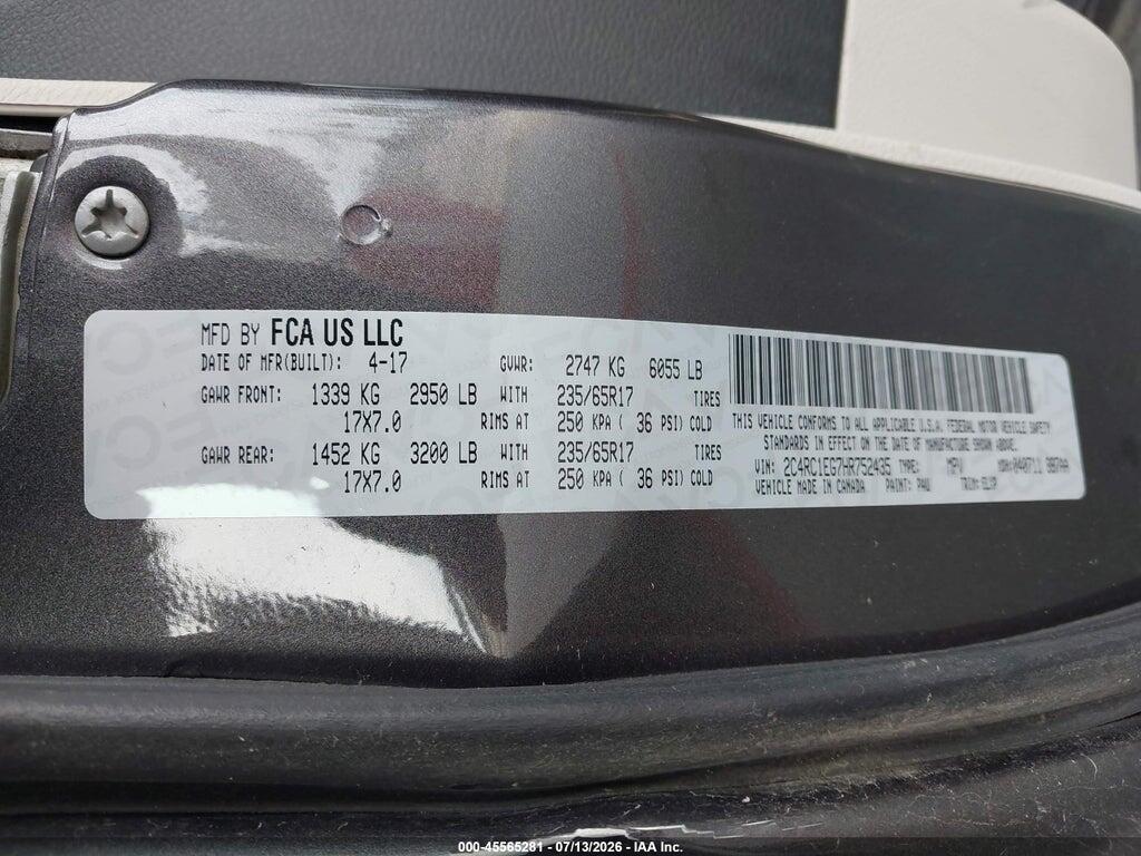 2C4RC1EG7HR752435 2017 CHRYSLER PACIFICA photo no. 9