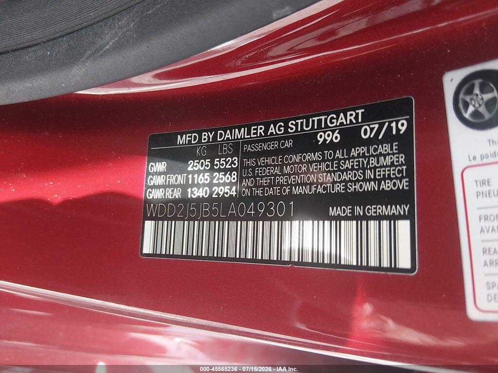 WDD2J5JB5LA049301 2020 MERCEDES-BENZ CLS 450 photo no. 9