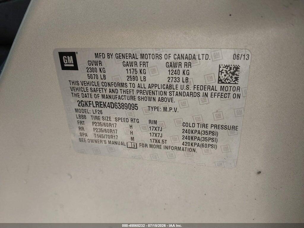 2GKFLREK4D6389095 2013 GMC TERRAIN photo no. 9