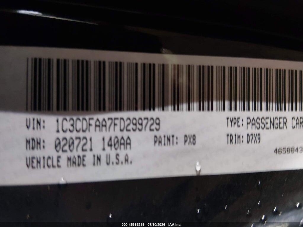 1C3CDFAA7FD299729 2015 DODGE DART photo no. 9