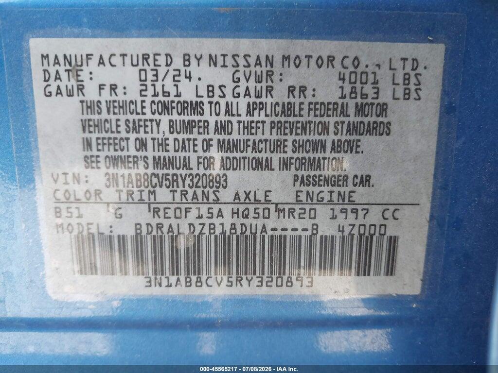 3N1AB8CV5RY320893 2024 NISSAN SENTRA photo no. 9