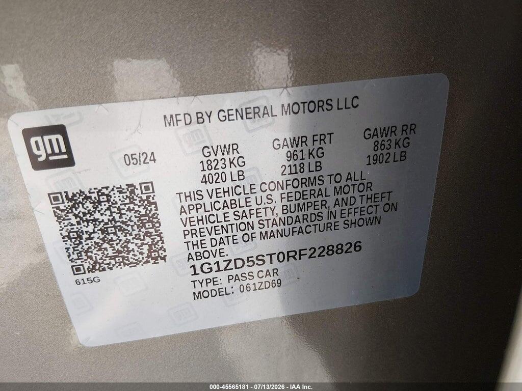 1G1ZD5ST0RF228826 2024 CHEVROLET MALIBU photo no. 9