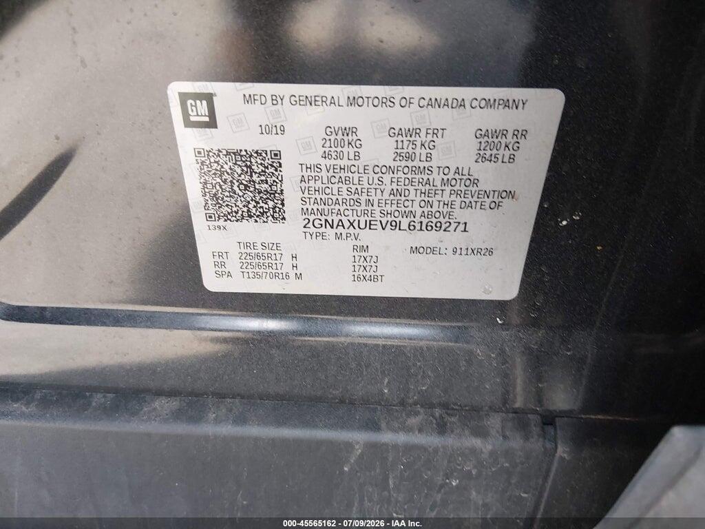 2GNAXUEV9L6169271 2020 CHEVROLET EQUINOX photo no. 9