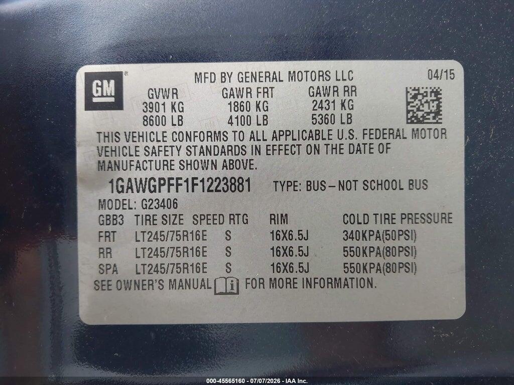 1GAWGPFF1F1223881 2015 CHEVROLET EXPRESS 2500 photo no. 9