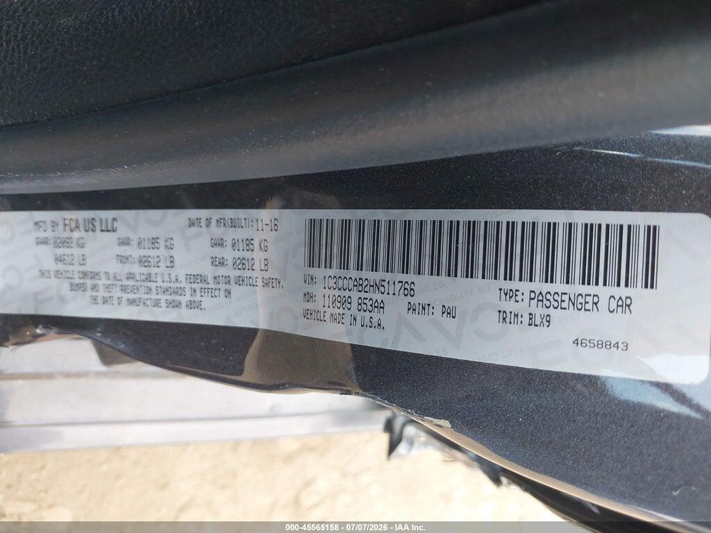 1C3CCCAB2HN511766 2017 CHRYSLER 200 photo no. 9