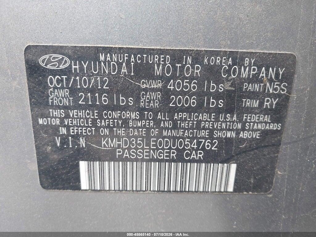 KMHD35LE0DU054762 2013 HYUNDAI ELANTRA GT photo no. 9