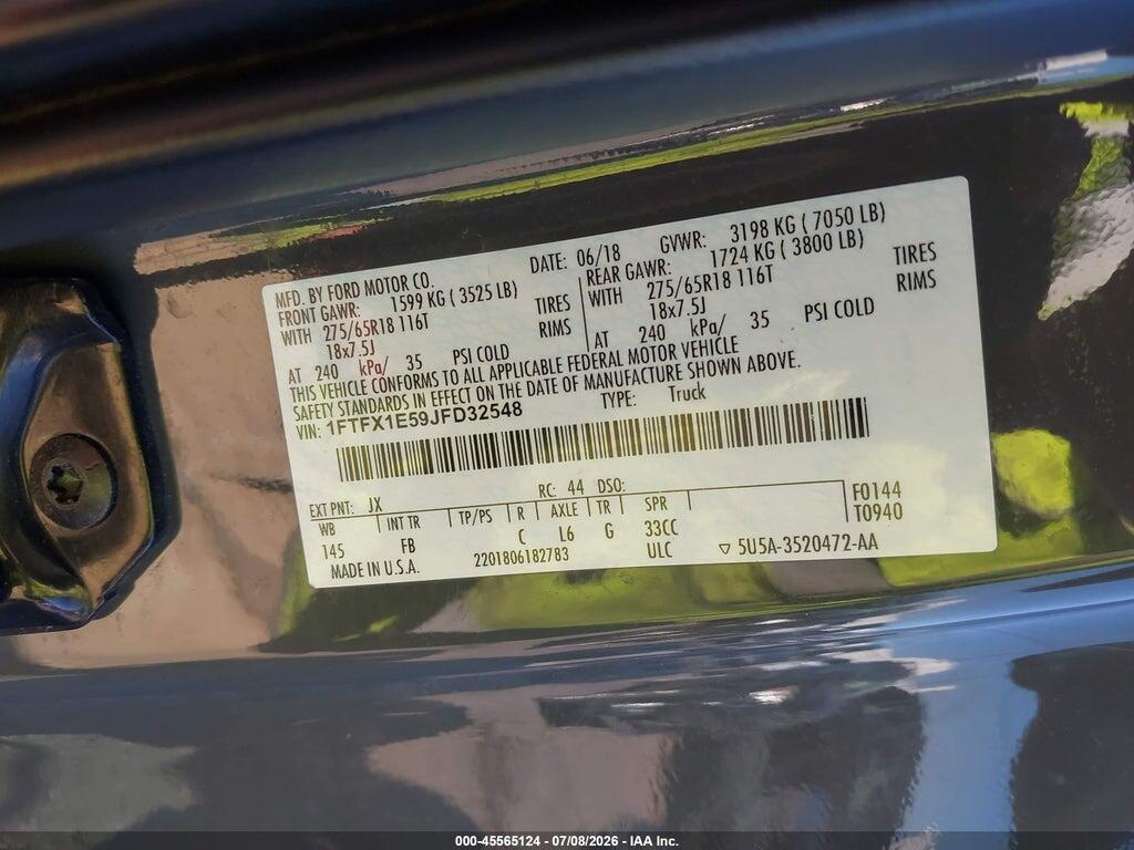 1FTFX1E59JFD32548 2018 FORD F-150 photo no. 9