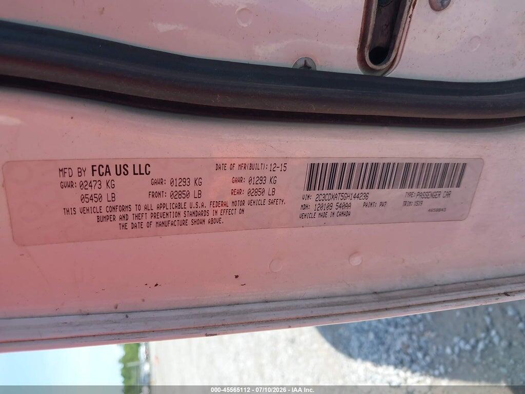 2C3CDXAT5GH144236 2016 DODGE CHARGER photo no. 9