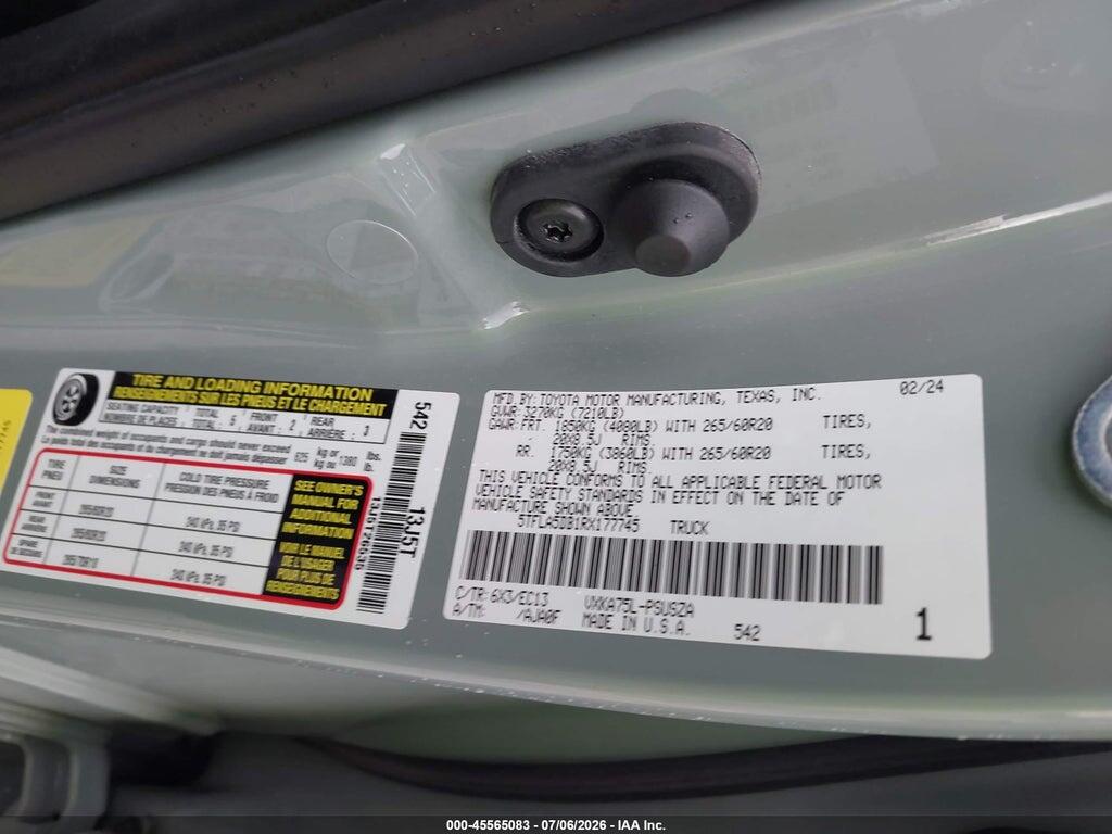 5TFLA5DB1RX177745 2024 TOYOTA TUNDRA photo no. 9