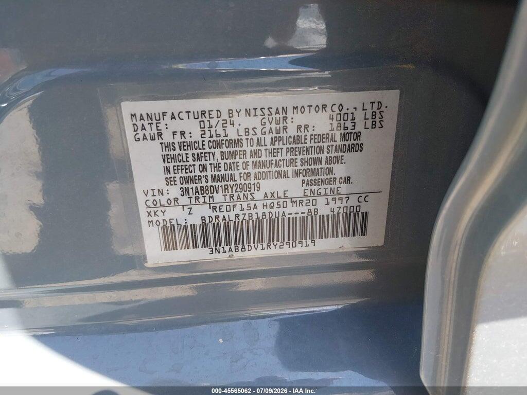 3N1AB8DV1RY290919 2024 NISSAN SENTRA photo no. 9