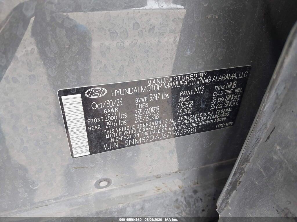 5NMS2DAJ6PH639981 2023 HYUNDAI SANTA FE photo no. 9