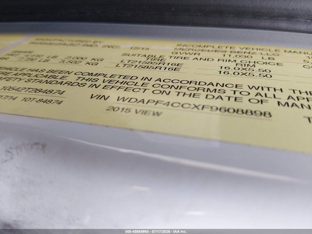 WDAPF4CCXF9608898 2015 MERCEDES-BENZ SPRINTER 3500 photo no. 8