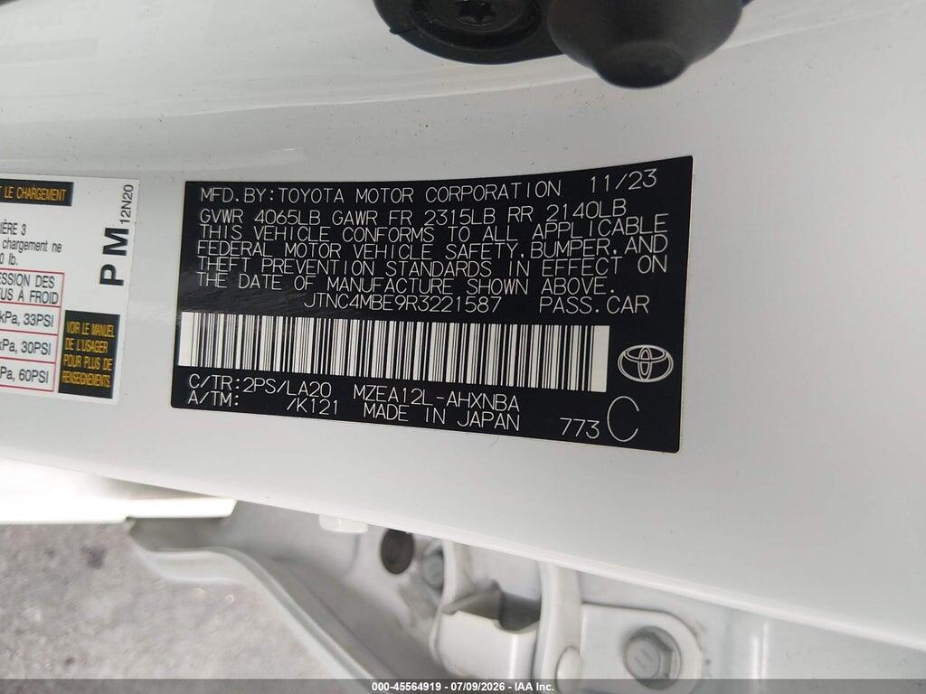 JTNC4MBE9R3221587 2024 TOYOTA COROLLA photo no. 9