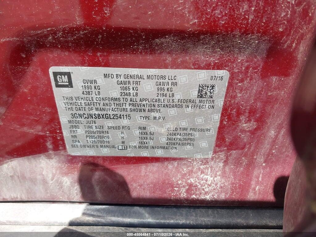 3GNCJNSBXGL254115 2016 CHEVROLET TRAX photo no. 9