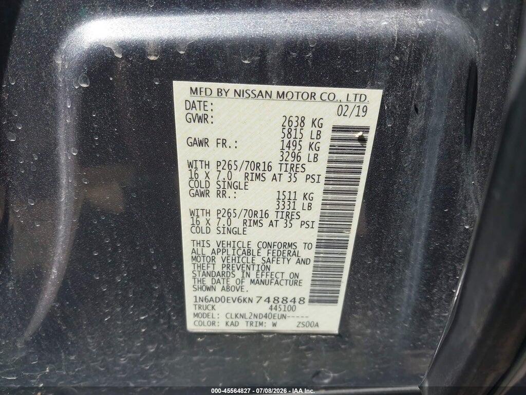 1N6AD0EV6KN748848 2019 NISSAN FRONTIER photo no. 9