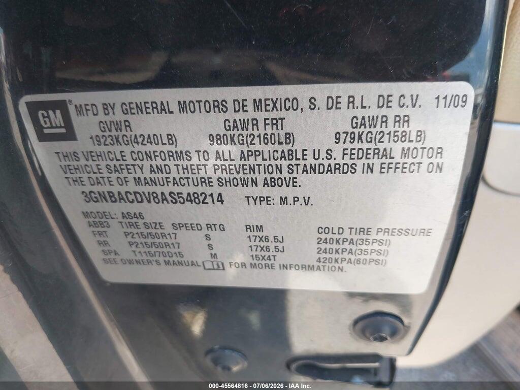 3GNBACDV8AS548214 2010 CHEVROLET HHR photo no. 9